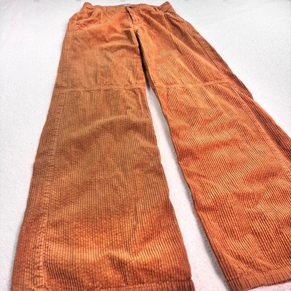 Arizona Jean Co Corduroy Wide Leg Pants Size 0 Orange Retro - Picture 2 of 8